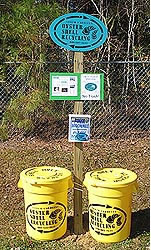 recycling cans for oyster shells